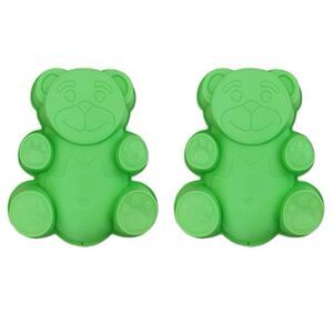 Silicone Mold Teddy Bear Green 2 Pk Candy Gummy Bear Mold Cake Fondant Craft CP